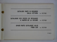 Ferrari 246 Dino Spare Parts Manual