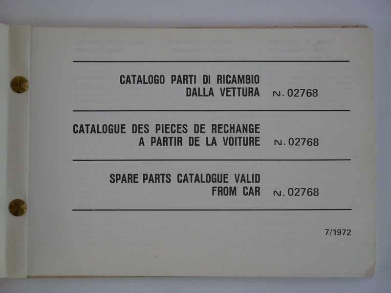 Ferrari 246 Dino Spare Parts Manual