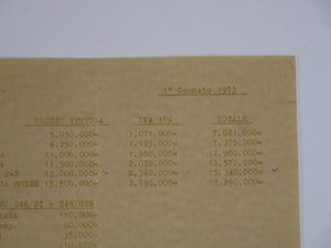 Ferrari Price List Sheet 246 Dino 365 Daytona BB