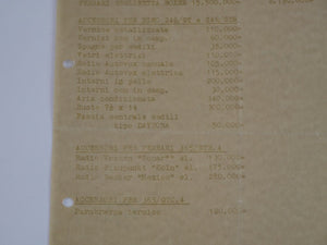 1973 Ferrari Price List Sheet 246 Dino 365 Daytona BB