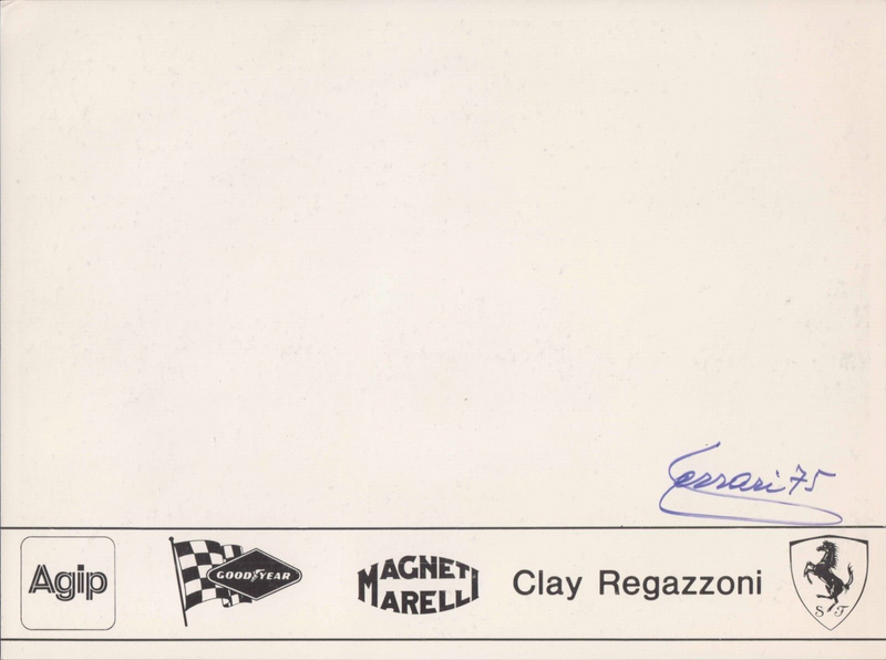 Ferrari Official Postcard Regazzoni
