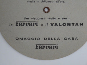 1951 Ferrari Valontan Average Speed Paper Gauge 166 212 250