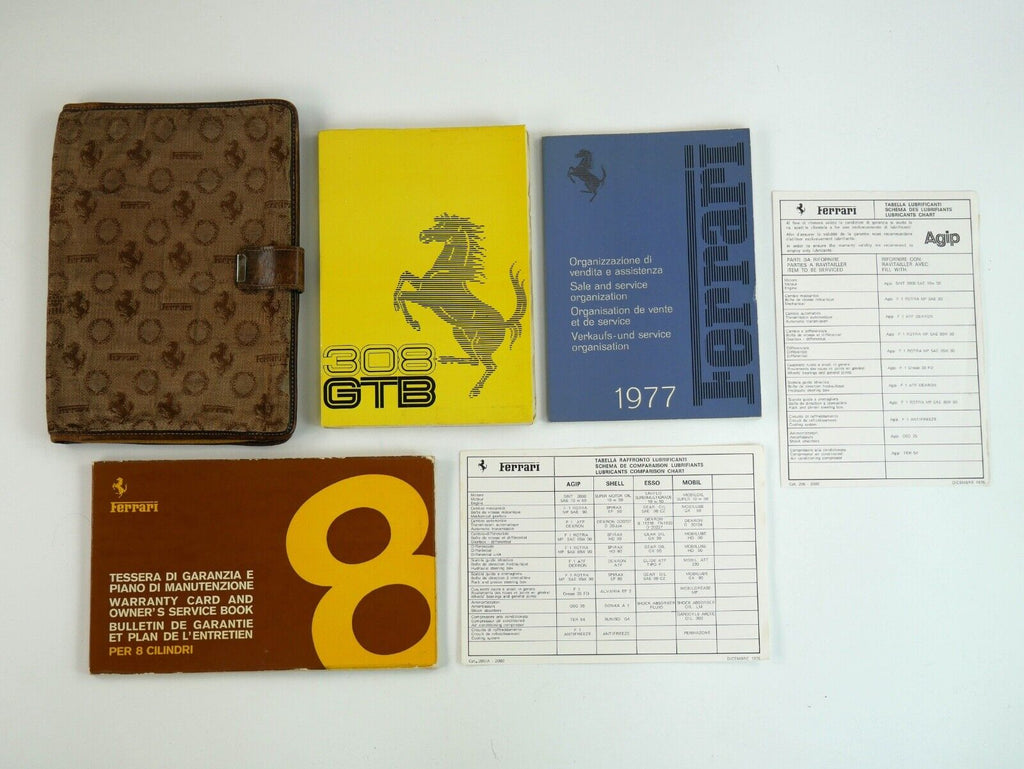 1977 Ferrari 308 GTB Owner's Manual Pouch 