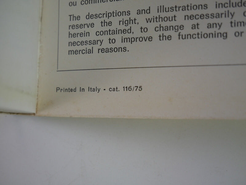 1977 Ferrari 308 GTB Owner's Manual Pouch Handbook