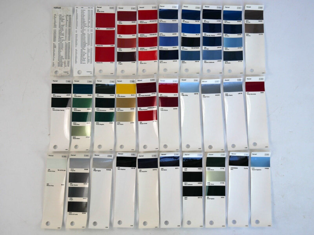 1995-99 Ferrari Standox Paint Colour Samples 355 550