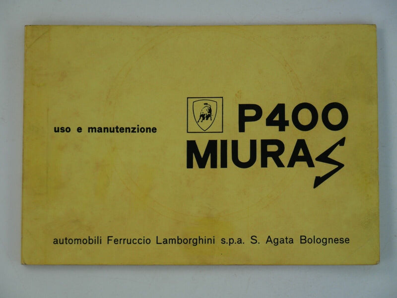 1968-70 Lamborghini Miura S Handbook Manual