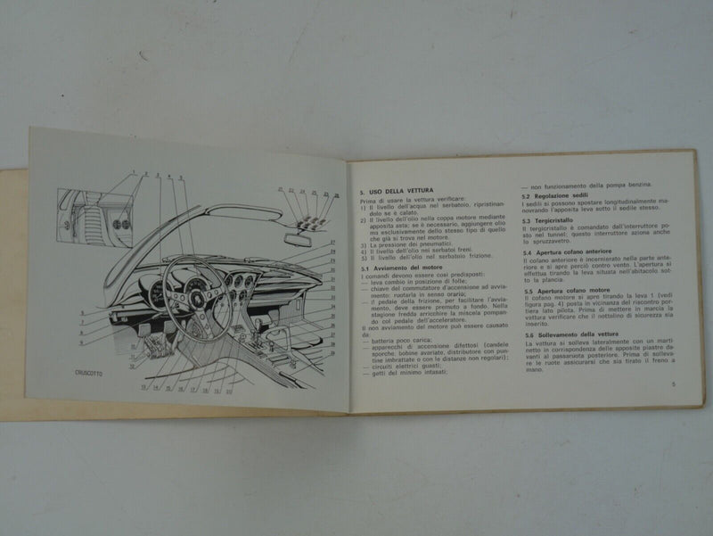 1968-70 Lamborghini Miura S Handbook Manual