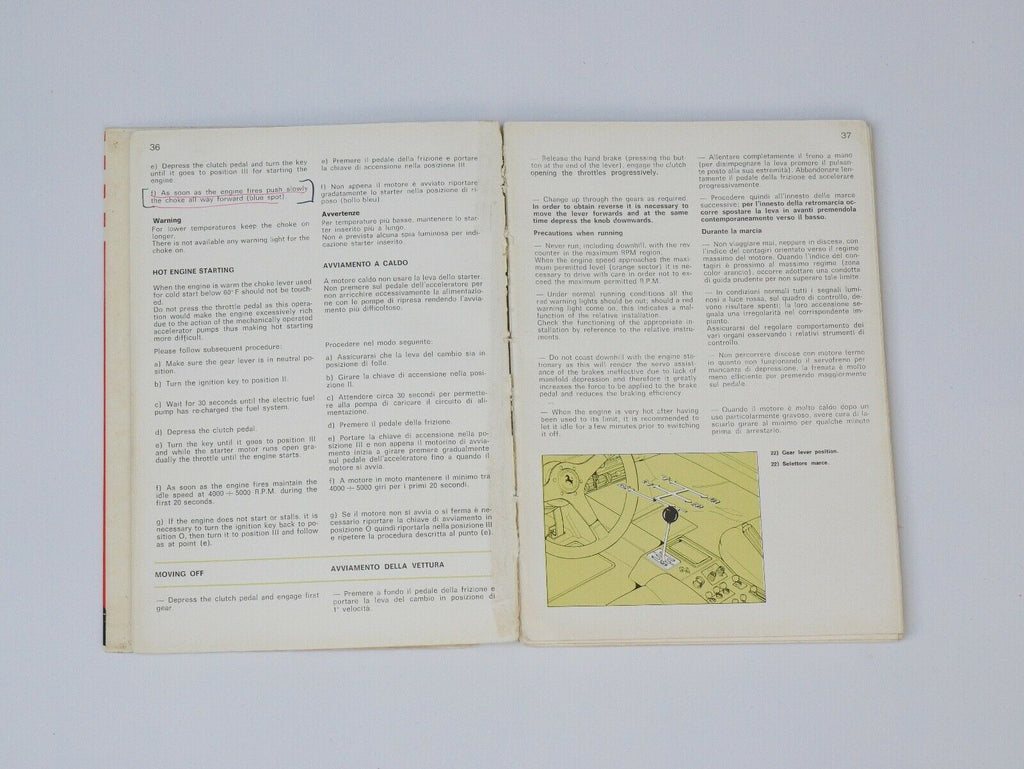 Ferrari 308 GTB Vetroresina Owner's Manual