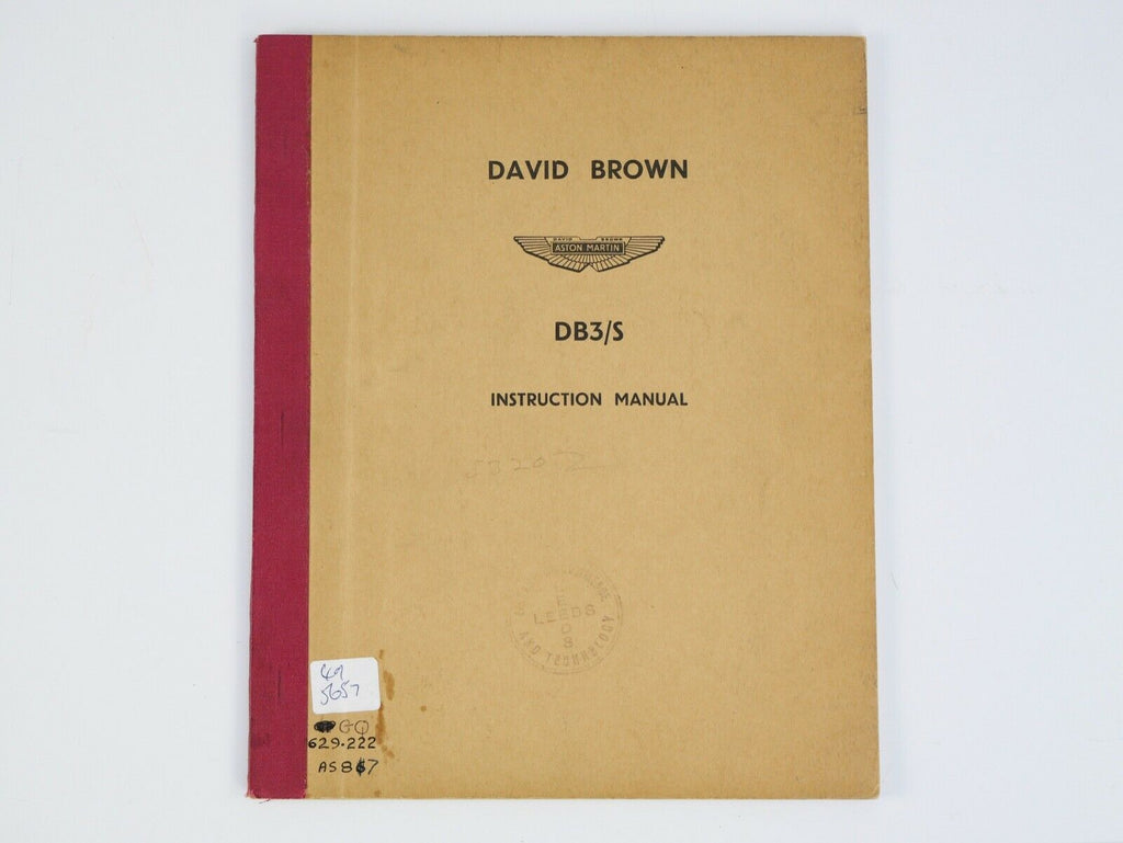 Aston Martin DB3S Owner's Handbook Manual