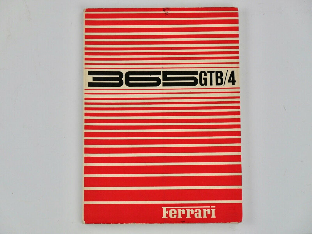 Ferrari 365 GTB/4 Daytona Owner's Handbook Manual